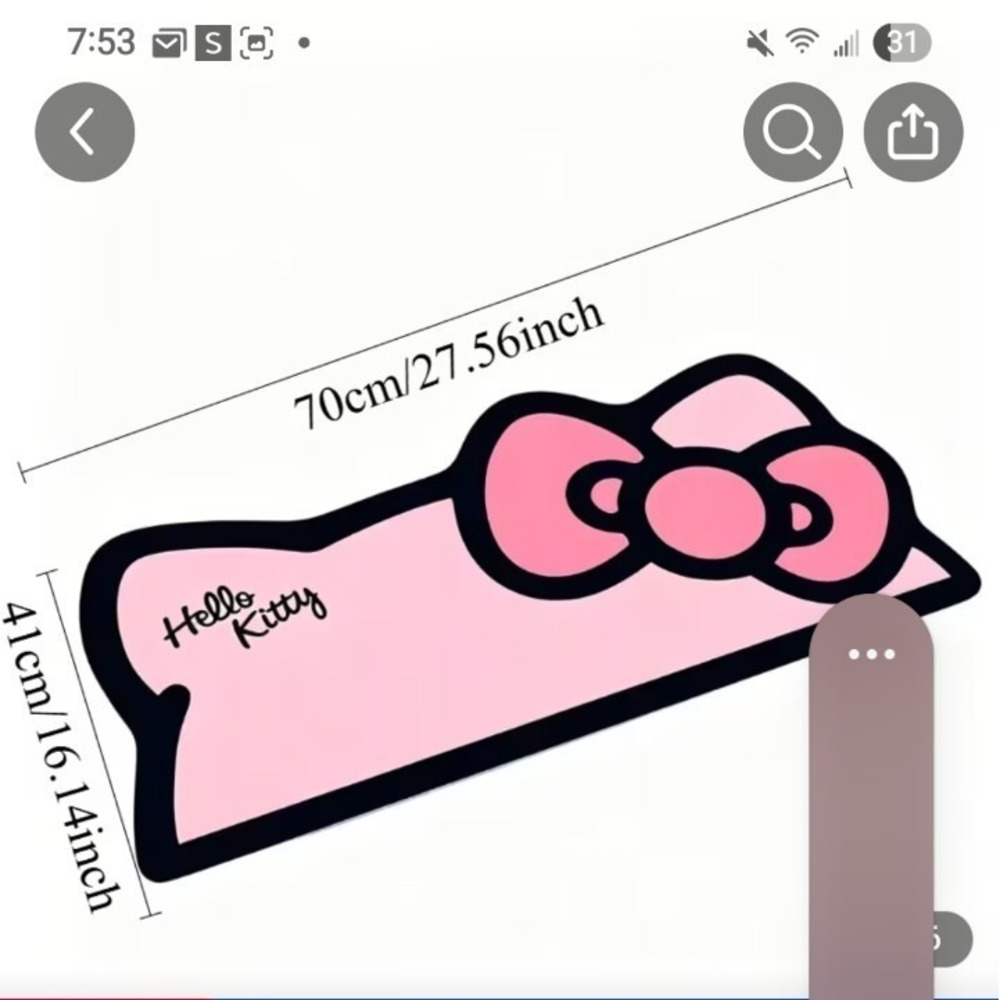 Sanrio Hello Kitty Themed Desk Mat Mouse Pad, Keyboard And Mouse Pad, Desk Mat, - Picture 3 of 5
